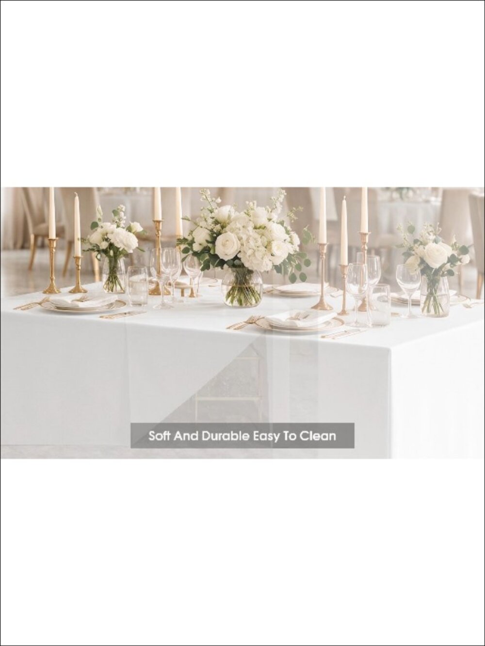 Waterproof Fitted Polyester Tablecloth 6ft Rectangular - Picture 6 of 6